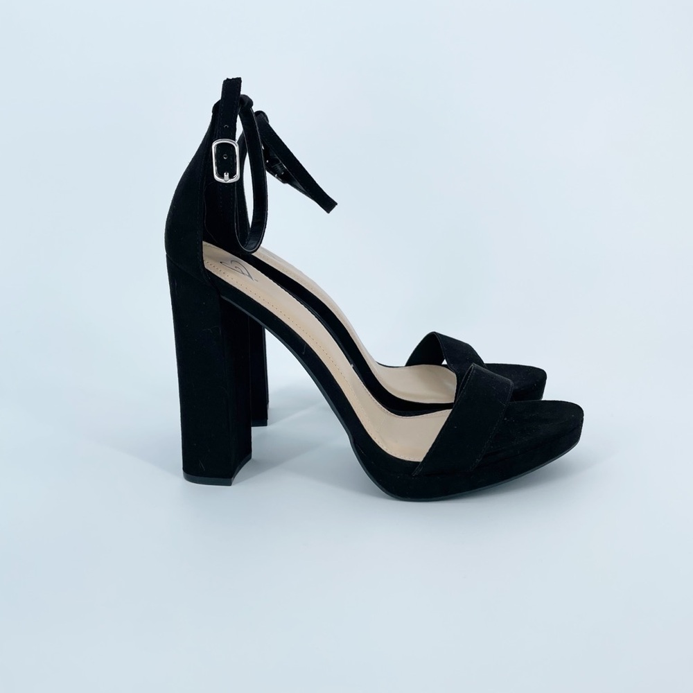 NEW Windsor Black Suede Ankle Strap High Heels